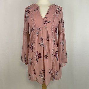 Sequin Hearts Floral Bell Sleeve Dress